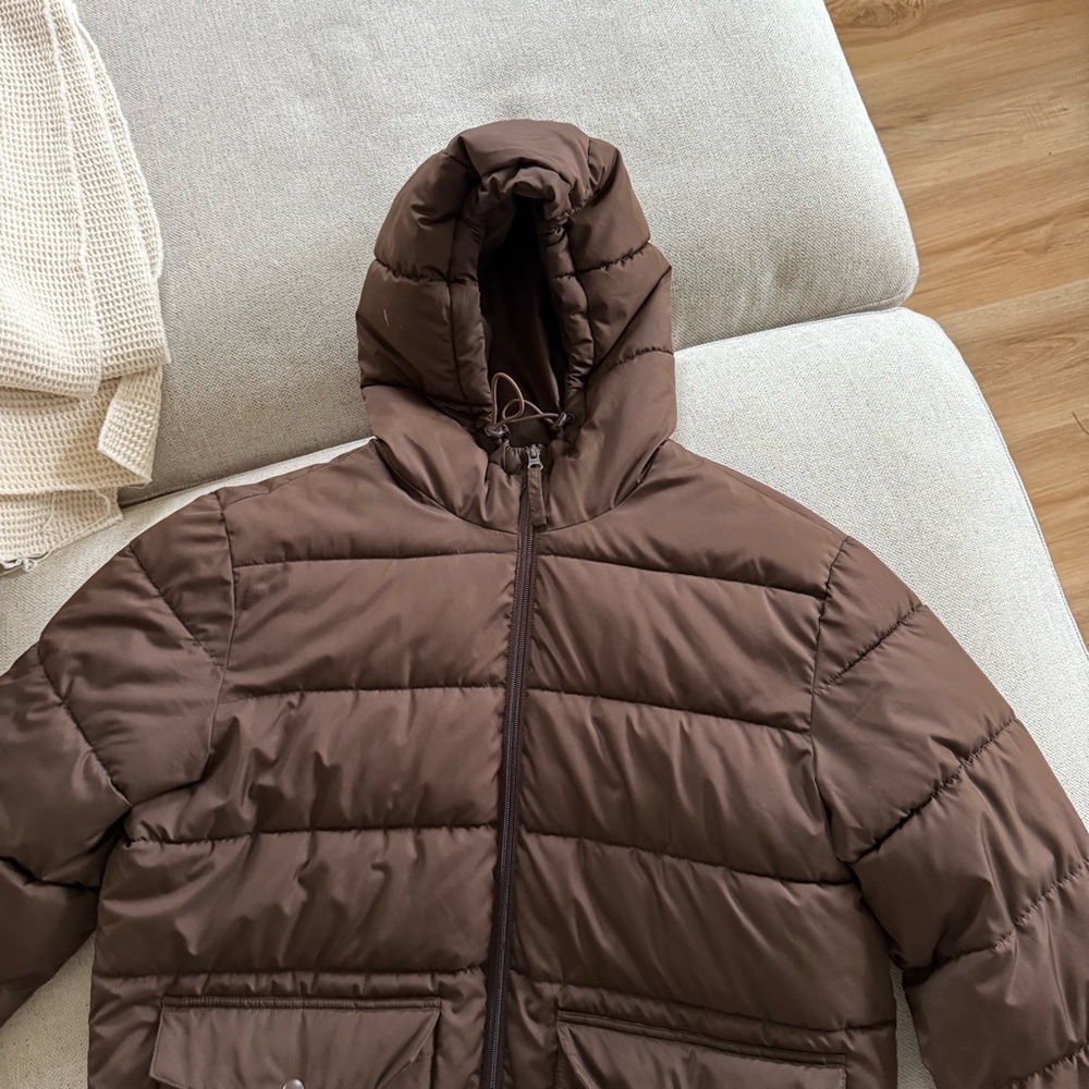Medium old navy Brown Puffer Jacket - Picture 2 of 5